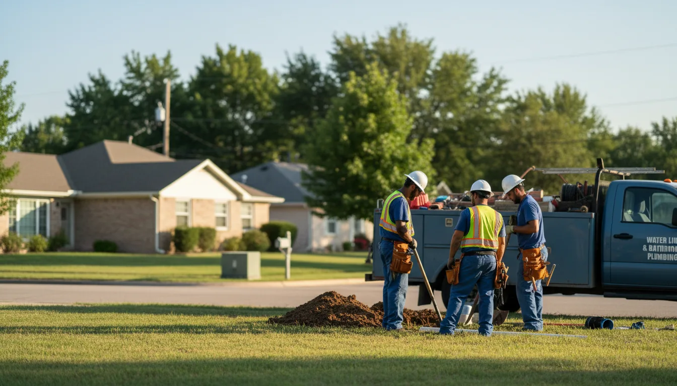 Residential water line and bathroom plumbing service in Freeburg, MO